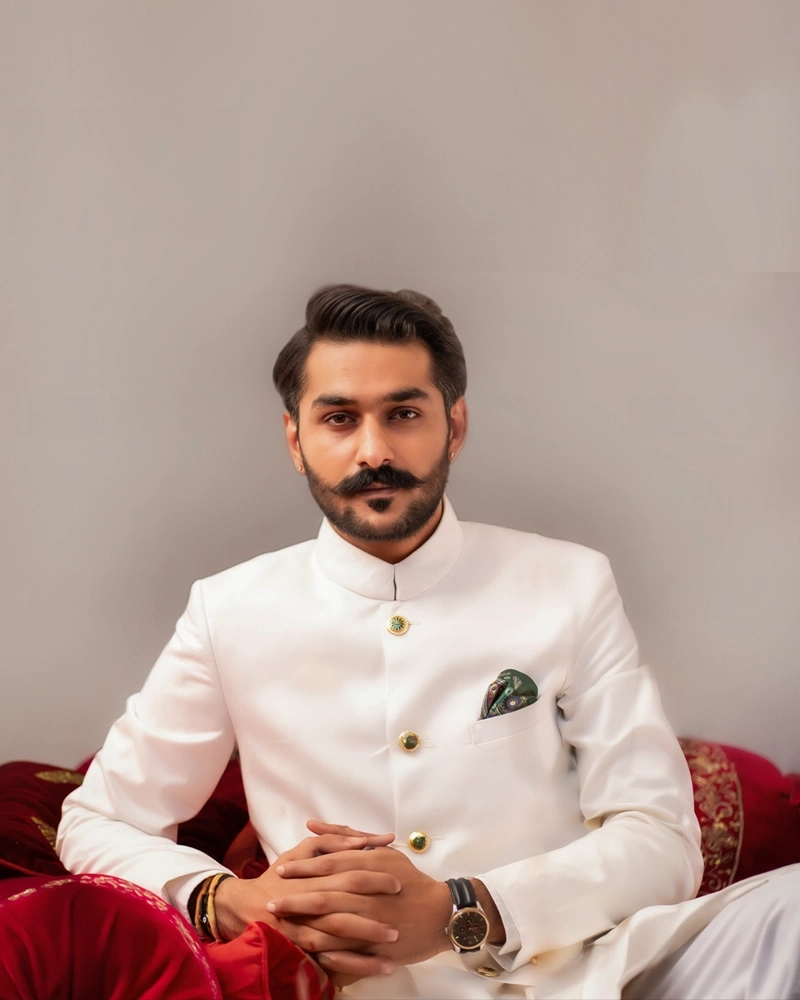 Majestic White Achkan – Deepees Jodhpur
